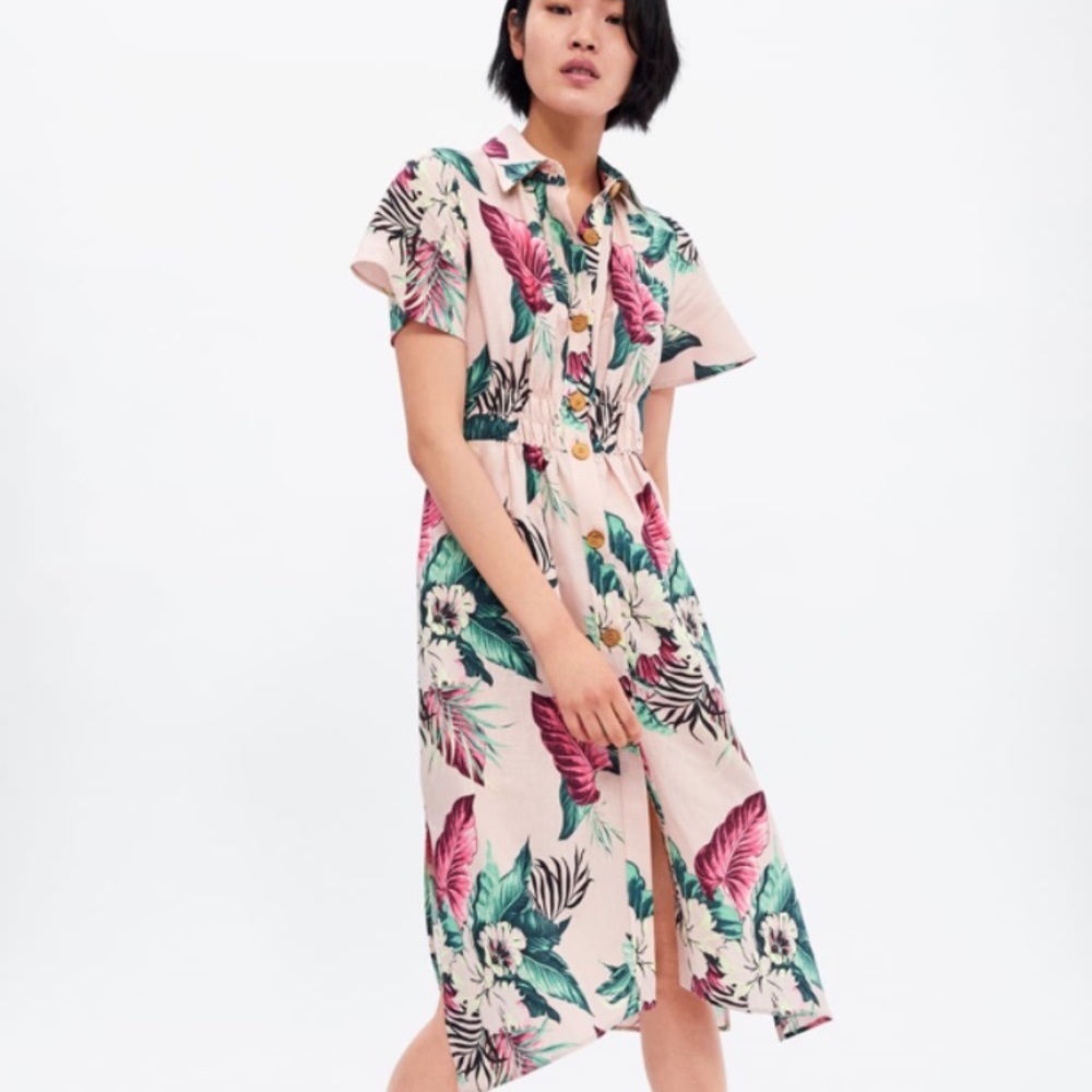 Zara Floral Midi Dress size M